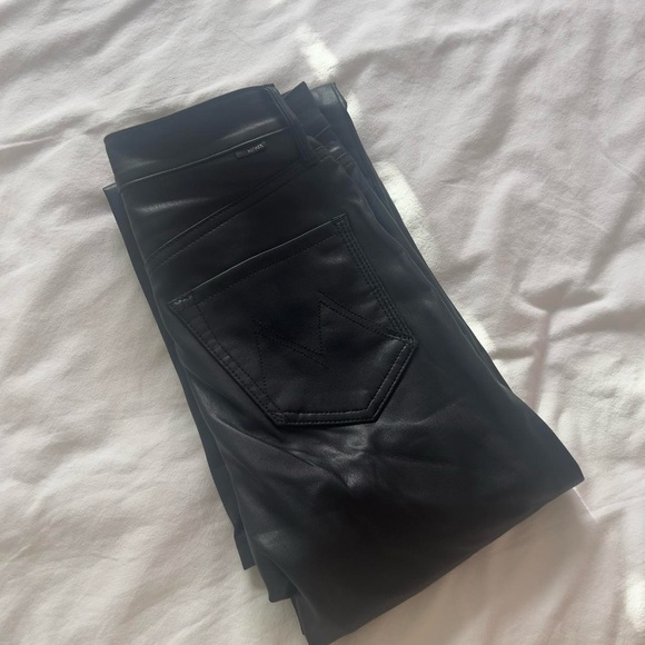 Mother The Dazzler High Rise Faux Leather Straight Leg Pants - Picture 4 of 4